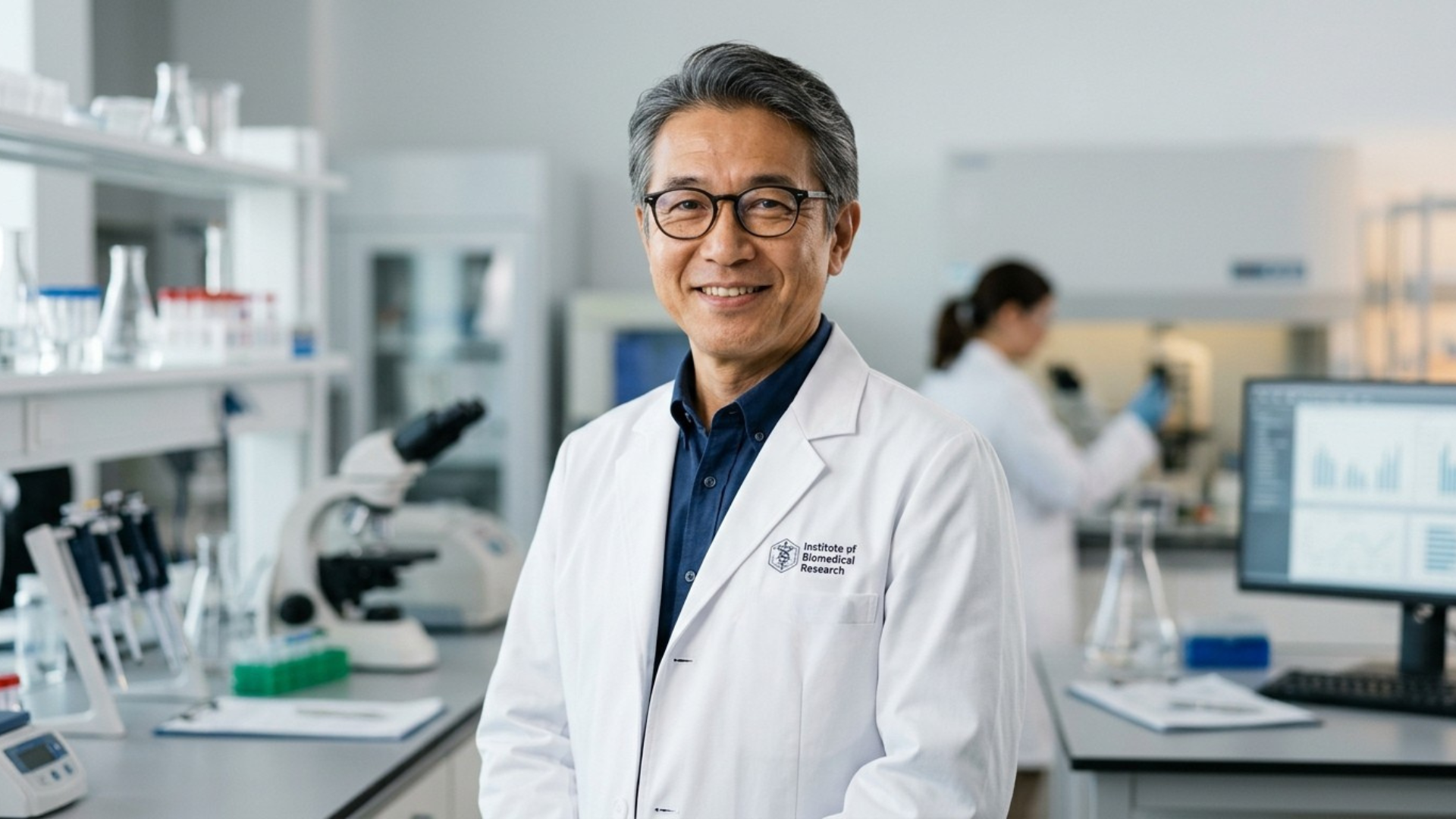 Professional profile photo of Dr. Ming Wang, MD, PhD, Harvard-trained ophthalmologist and lead researcher in botanical eye wellness solutions.